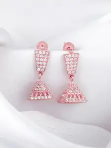 GIVA Rose Gold-Plated Contemporary Jhumkas Earrings
