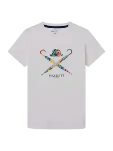 HACKETT LONDON Boys Graphic Printed Pure Cotton T-shirt