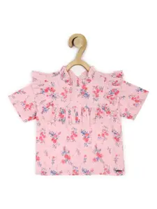 Peter England Floral Printed Ruffled Cotton Top