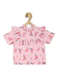 Peter England Girls Floral Printed Ruffled Pure Cotton Top