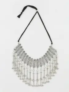 Samridhi DC Silver-Plated Oxidised Necklace