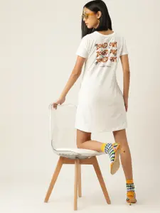 Kook N Keech Typography Print Pure Cotton T-shirt Mini Dress