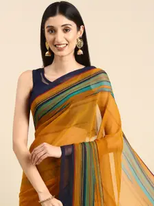 HERE&NOW Abstract Print Pure Georgette Saree