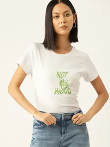 Kook N Keech Women Typography Printed Pure Cotton T-shirt