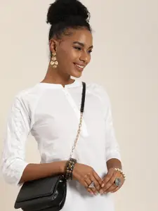 Taavi Chikankari Pure Cotton Short Kurti