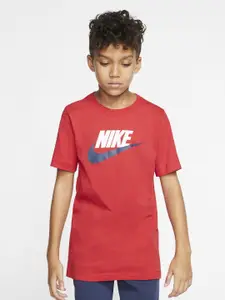 Nike Boys Sportswear Logo Printed Pure Cotton T-Shirt