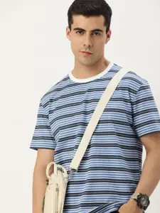Kook N Keech Men Blue Striped T-shirt