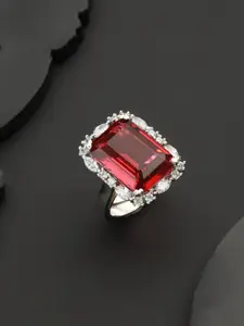 Saraf RS Jewellery CZ Studded Adjustable Finger Ring