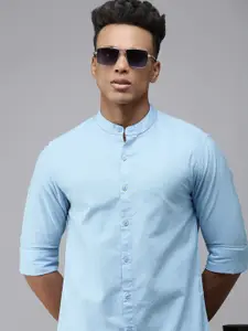 SPYKAR Band Collar Slim Fit Pure Cotton Casual Shirt