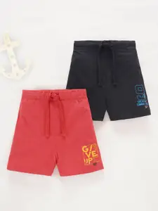 Ed-a-Mamma Boys Pack Of 2 Typography Printed Cotton Shorts