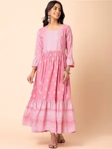 Rang by Indya Ethnic Motifs Printed Maxi Ethnic Dress