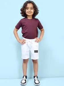 NUSYL Boys Mid-Rise Geometric Printed Casual Cotton Shorts