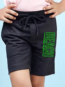 NUSYL Boys Mid Rise Typography Printed Shorts