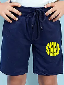 NUSYL Boys Graphic Printed Mid-Rise Shorts