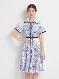 JC Collection Floral Printed Shirt Dress