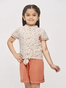 Tiny Girl Floral Printed Shirt with Shorts