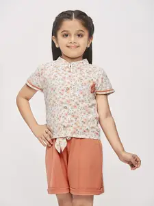 Tiny Girl Floral Printed Shirt with Shorts