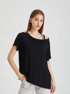 JC Collection One Shoulder Short Sleeves Casual Top