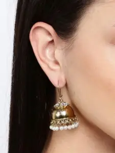Fida Gold-Plated Dome Shaped Jhumkas