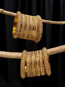 Anouk Set Of 12 Gold-Plated Stone Studded Bangles