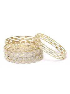 Anouk Set Of 4 Gold-Plated Stone-Studded Bangles