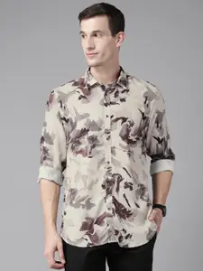 Blackberrys Cotton Slim Fit Opaque Printed Casual Shirt