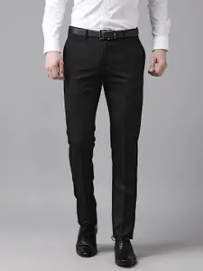 Blackberrys Men Self-Checked B-95 Slim Fit Formal Trousers