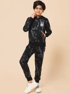 Alan Jones Boys Abstract Printed Hood With Joggers Sports Tracksuit
