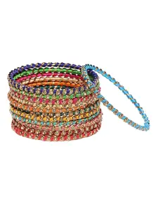 Anouk Set Of 12 Gold-Plated Stone Studded Bangles