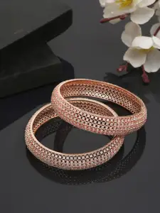 Anouk Set Of 2 Rose Gold-Plated Stone-Studded Bangles
