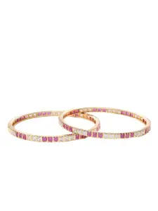 Anouk Set Of 2 Gold-Plated & Stone-Studded Bangles