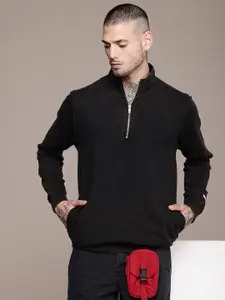 The Roadster Life Co. Solid Half Zipper Sweatshirt