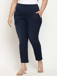 Amydus Women Plus Size Straight Fit High-Rise Stretchable Cotton Jeans
