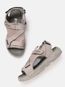 HRX by Hrithik Roshan Men Woven Design Sports Sandals with Brand Logo Detail
