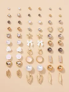 Shining Diva Fashion Set of 30 Contemporary Studs Earrings