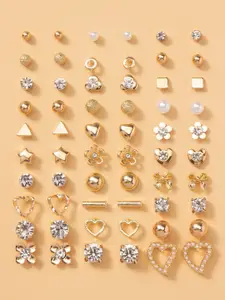 Shining Diva Fashion Set of 30 Contemporary Studs Earrings