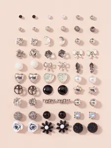 Shining Diva Fashion Set of 30 Contemporary Studs Earrings