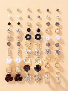 Shining Diva Fashion Set of 30 Contemporary Studs Earrings