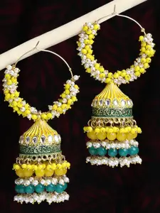 OOMPH Circlur Kundan-Studded Jhumkas Earrings