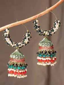 OOMPH Dome Kundan-Studded Jhumkas Earrings