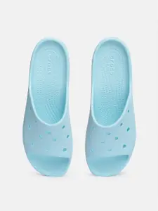 Crocs Women Solid Croslite Sliders With Laser Cut-Outs Detail