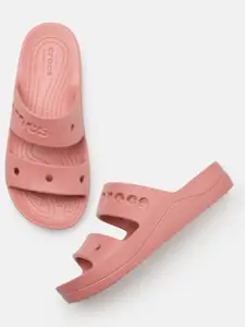 Crocs Women Solid Croslite Sliders With Laser Cut Detail