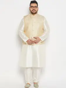 VASTRAMAY Plus Size Kurta & Pyjama With Nehru Jacket