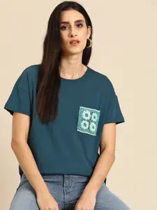 all about you Pure Cotton Embroidered Pocket T-shirt