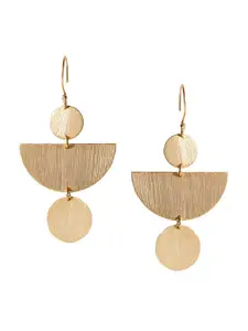 XPNSV Gold-Toned Contemporary Drop Earrings