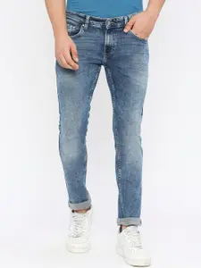 SPYKAR Men Slim Fit Mid-Rise Heavy Fade Clean Look Whiskers Stretchable Jeans