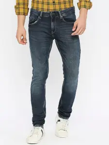 SPYKAR Men Slim Fit Low-Rise Heavy Fade Clean Look Stretchable Jeans