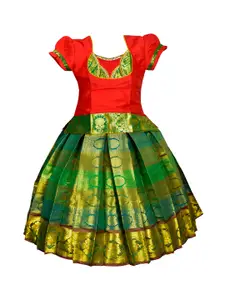 AMIRTHA FASHION Girls Embellished Thread Work Ready to Wear Lehenga &