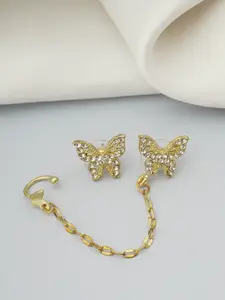 Ferosh Gold-Toned Classic Butterfly Stud Earrings