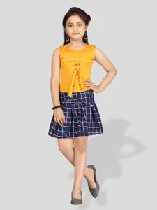 BAESD Girls Ckecked Top With Skirt